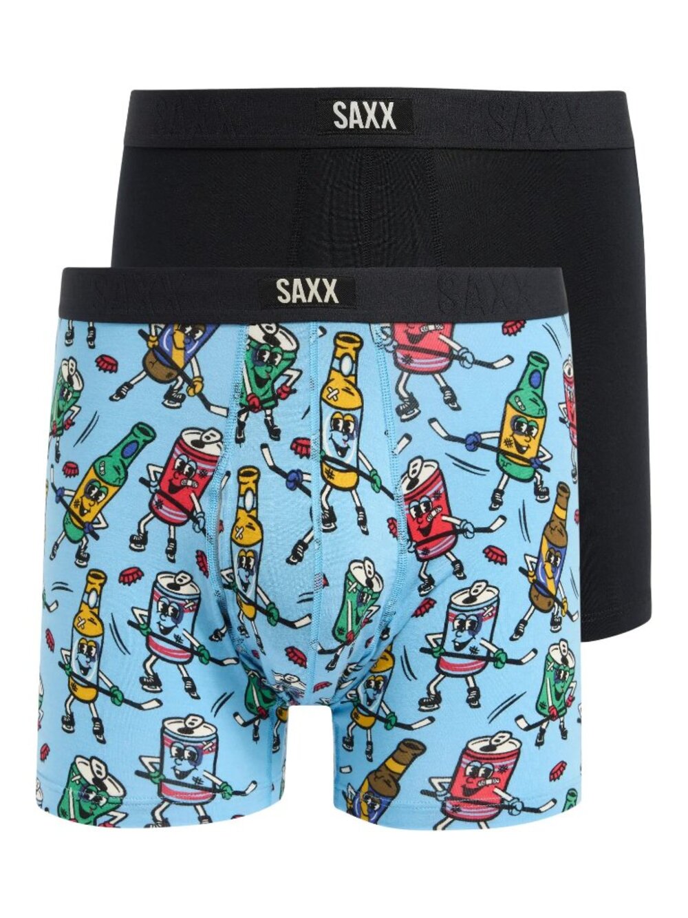 SAXX Vibe Assorted 2-Pack Supersoft Boxer Briefs in Beer Hockey/Black